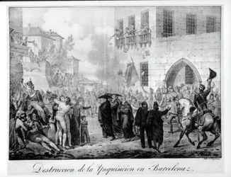 Destruction of the Inquisition in Barcelona, 10th March 1820